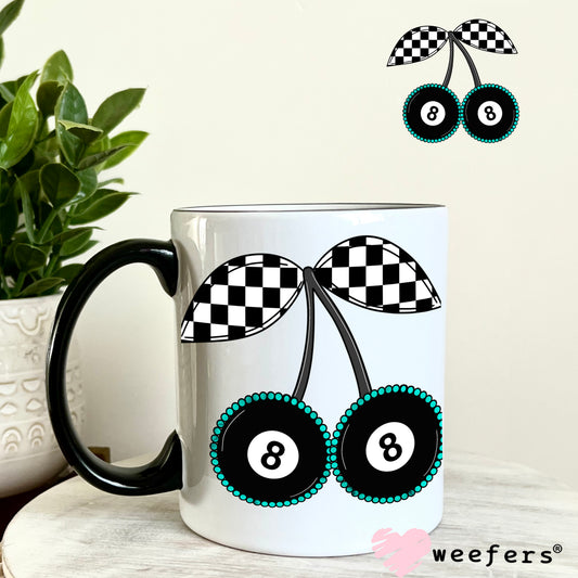 Cherry Eight Balls UV DTF Decal 11oz Coffee Mug Weefers