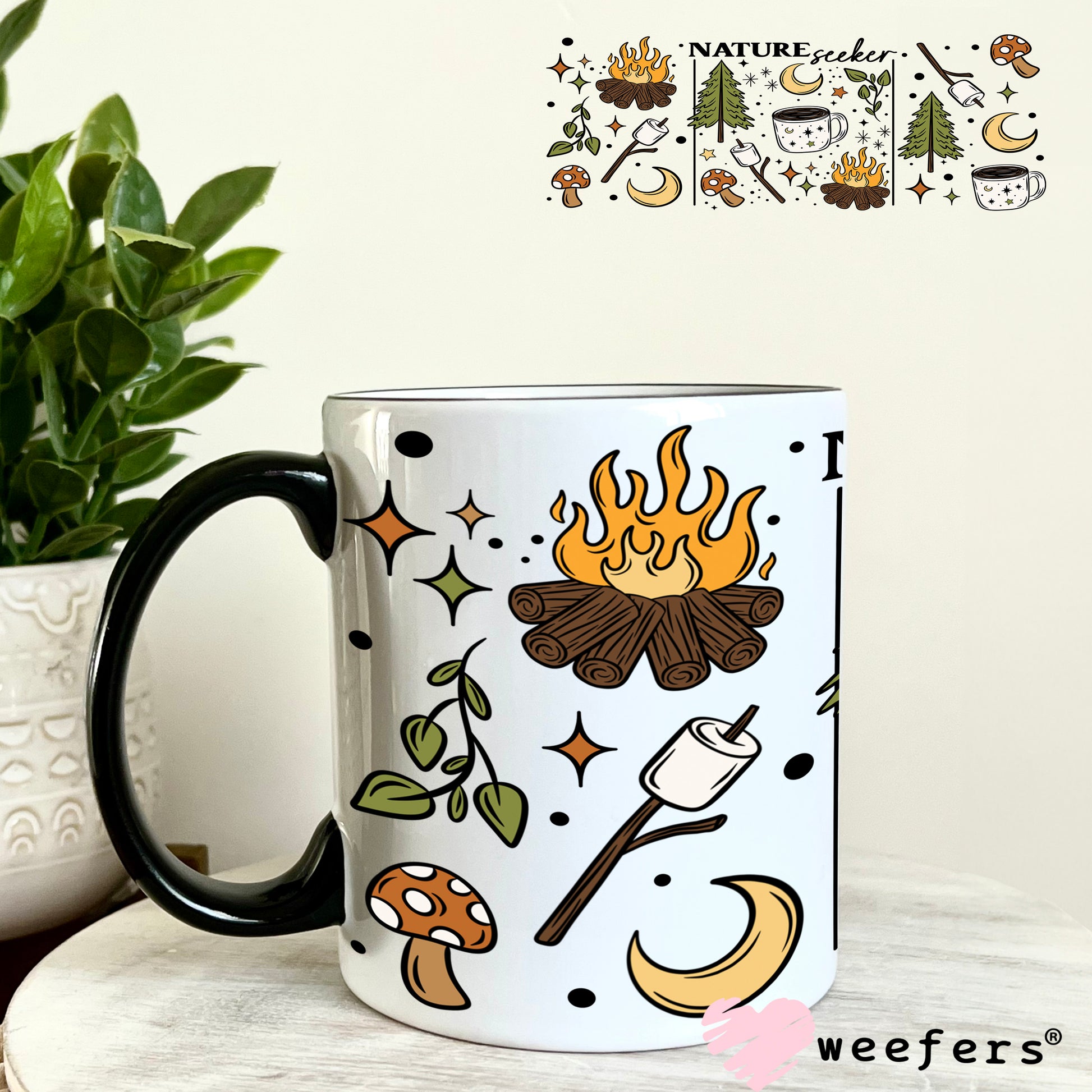 Nature Seeker Camping UV DTF Cup Wrap 11oz Coffee Mug Weefers