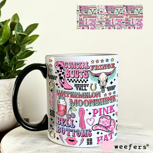 Cowgirl Favorite Things UV DTF Cup Wrap 11oz Coffee Mug Weefers