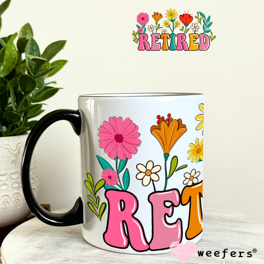 Retired Colorful Flowers UV DTF Cup Wrap 11oz Coffee Mug Weefers
