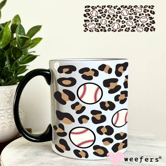 Leopard Brown Baseball UV DTF Cup Wrap 11oz Coffee Mug Weefers