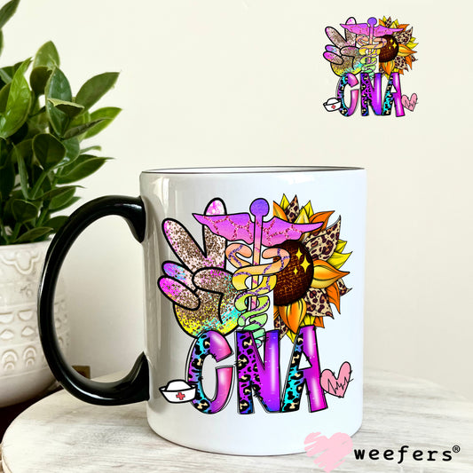 CNA Peace Sunflower UV DTF Decal 11oz Coffee Mug Weefers