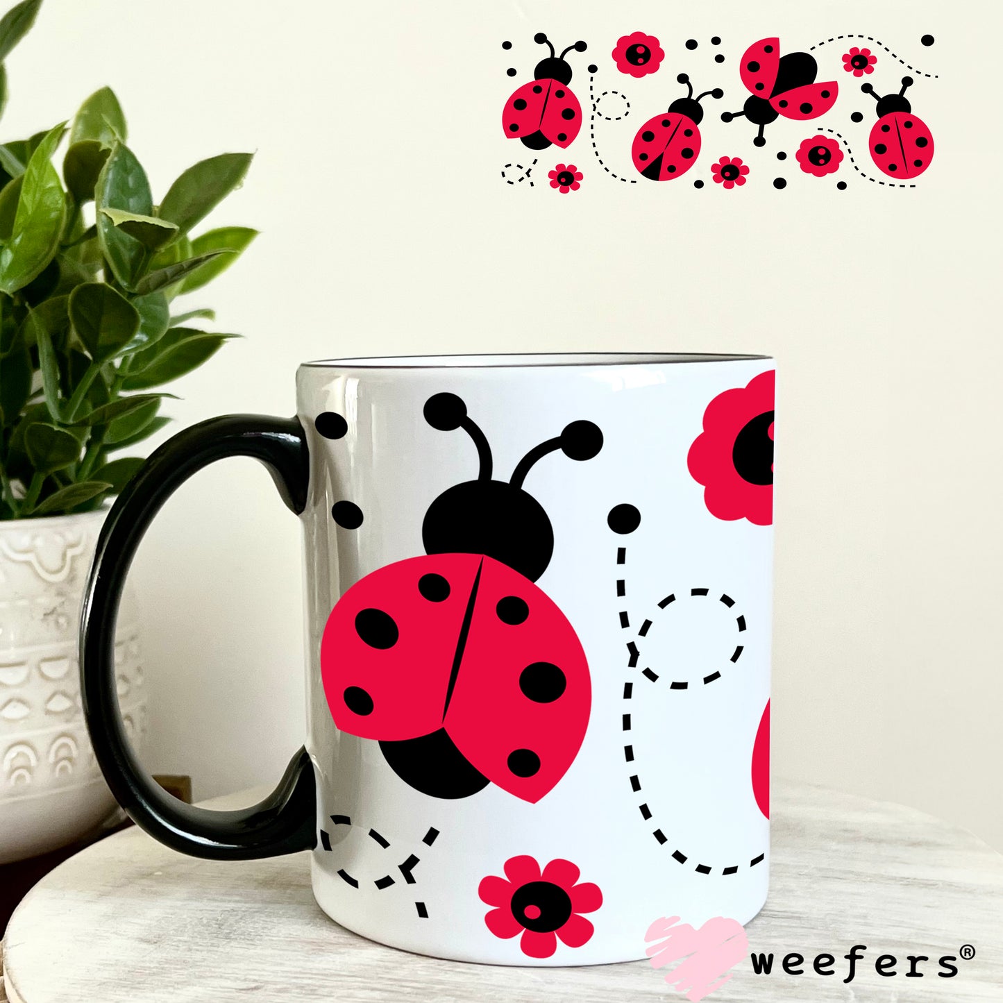 Lady Bug Friends UV DTF Cup Wrap 11oz Coffee Mug Weefers
