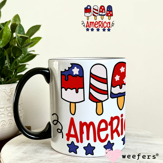 America Popsicles UV DTF Decal 11oz Coffee Mug Weefers