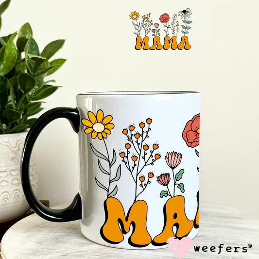 Mama Wildflowers UV DTF Decal 11oz Coffee Mug Weefers