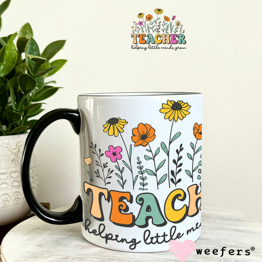 Teachers Wildflowers UV DTF Decal 11oz Coffee Mug Weefers