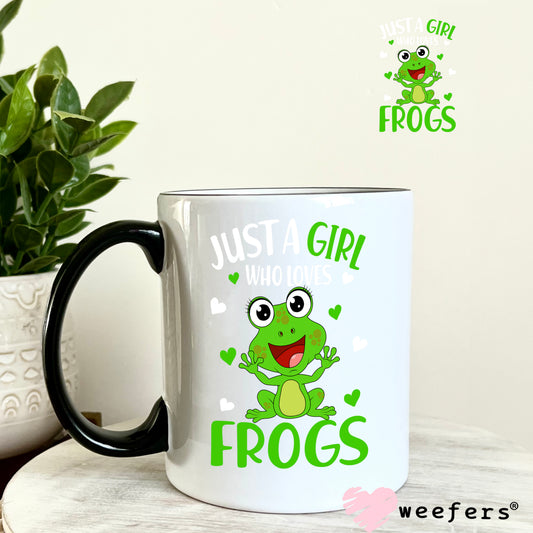Just a Girl who Loves Frogs UV DTF Decal 11oz Coffee Mug Weefers