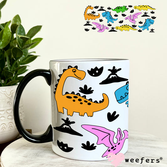 Dinosaur Friends UV DTF Cup Wrap 11oz Coffee Mug Weefers