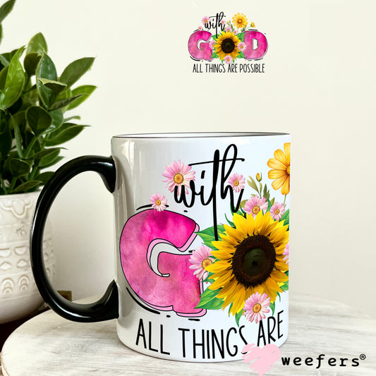 With God All Things Are Possible UV DTF Decal 11oz Coffee Mug Weefers