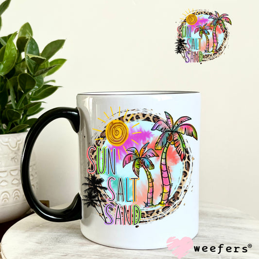Sun Salt Sand Beach Vibes UV DTF Decal 11oz Coffee Mug Weefers