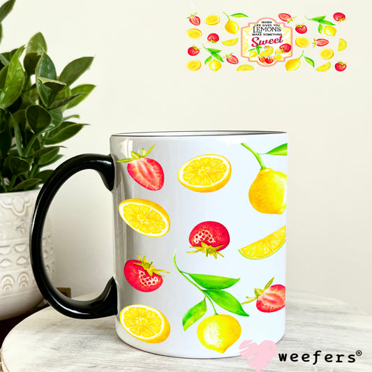 When Life Gives you Lemons Add Something Sweet UV DTF Cup Wrap 11oz Coffee Mug Weefers