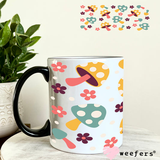Groovy Mushrooms UV DTF Cup Wrap 11oz Coffee Mug Weefers