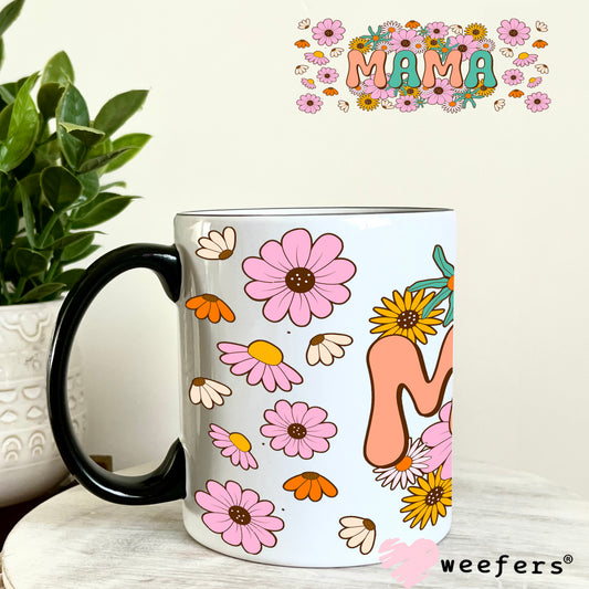 Mama Spring Flowers UV DTF Cup Wrap 11oz Coffee Mug Weefers
