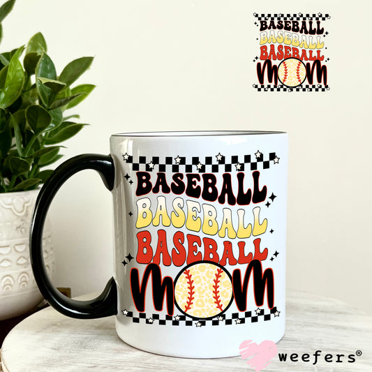 Baseball Mom Stacked UV DTF Decal 11oz Coffee Mug Weefers