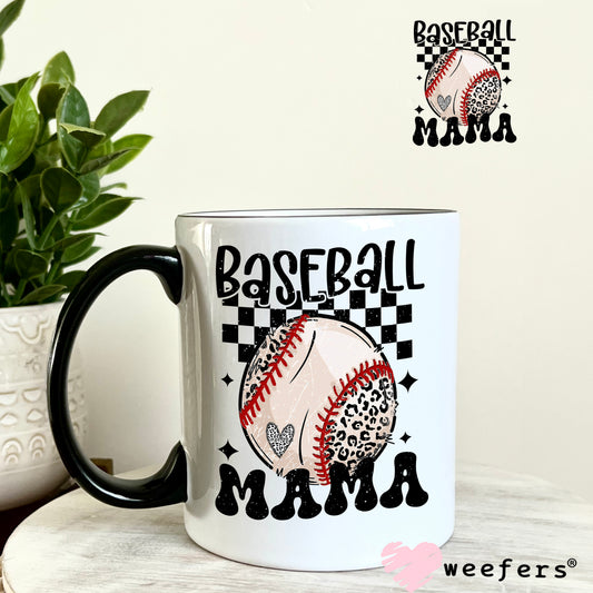 Baseball Mama UV DTF Decal 11oz Coffee Mug Weefers