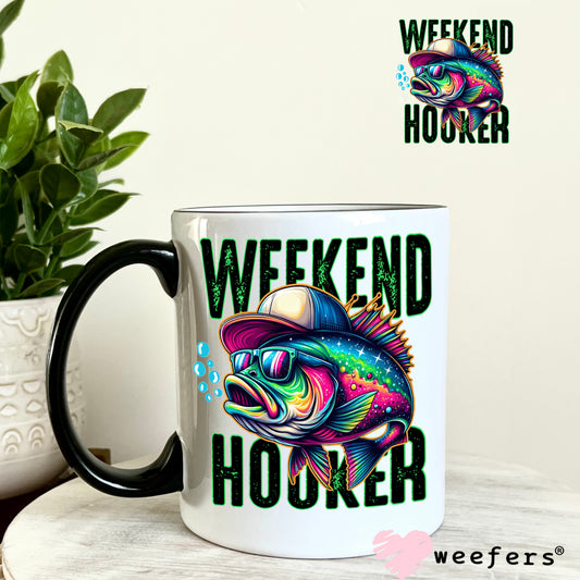 Weekend Hooker Fisherman UV DTF Decal 11oz Coffee Mug Weefers