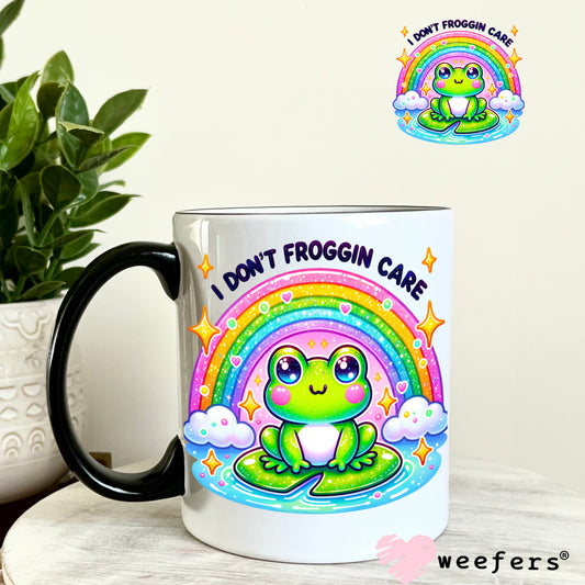 I Don't Froggin' Care UV DTF Decal 11oz Coffee Mug Weefers