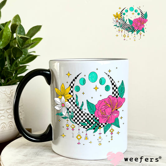 Checkered Dream Catcher Flower UV DTF Decal 11oz Coffee Mug Weefers