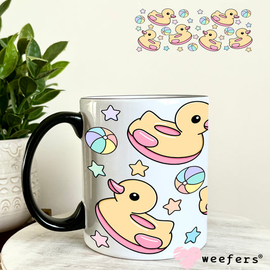 Little Ducks floating UV DTF Cup Wrap 11oz Coffee Mug Weefers