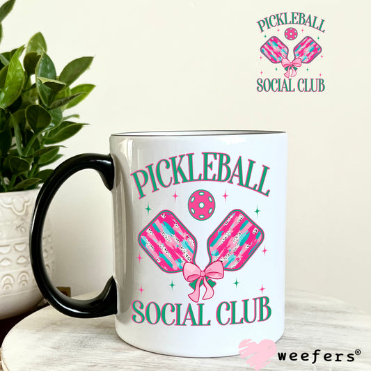 Pickleball Social Club UV DTF Decal 11oz Coffee Mug Weefers