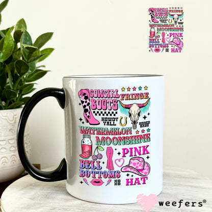 Cowgirl Favorite Things UV DTF Decal 11oz Coffee Mug Weefers