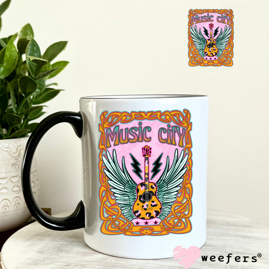 Music City UV DTF Decal 11oz Coffee Mug Weefers