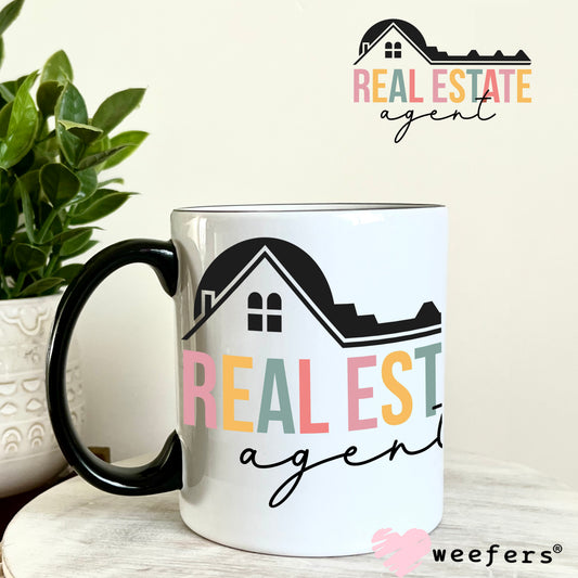 Real Estate Agent Pastel UV DTF Decal 11oz Coffee Mug Weefers