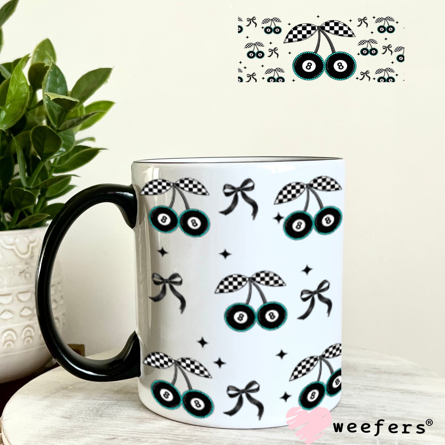 Cherry Eight Balls UV DTF Cup Wrap - WEEFERS EXCLUSIVE WRAP 11oz Coffee Mug Cup Wrap Weefers