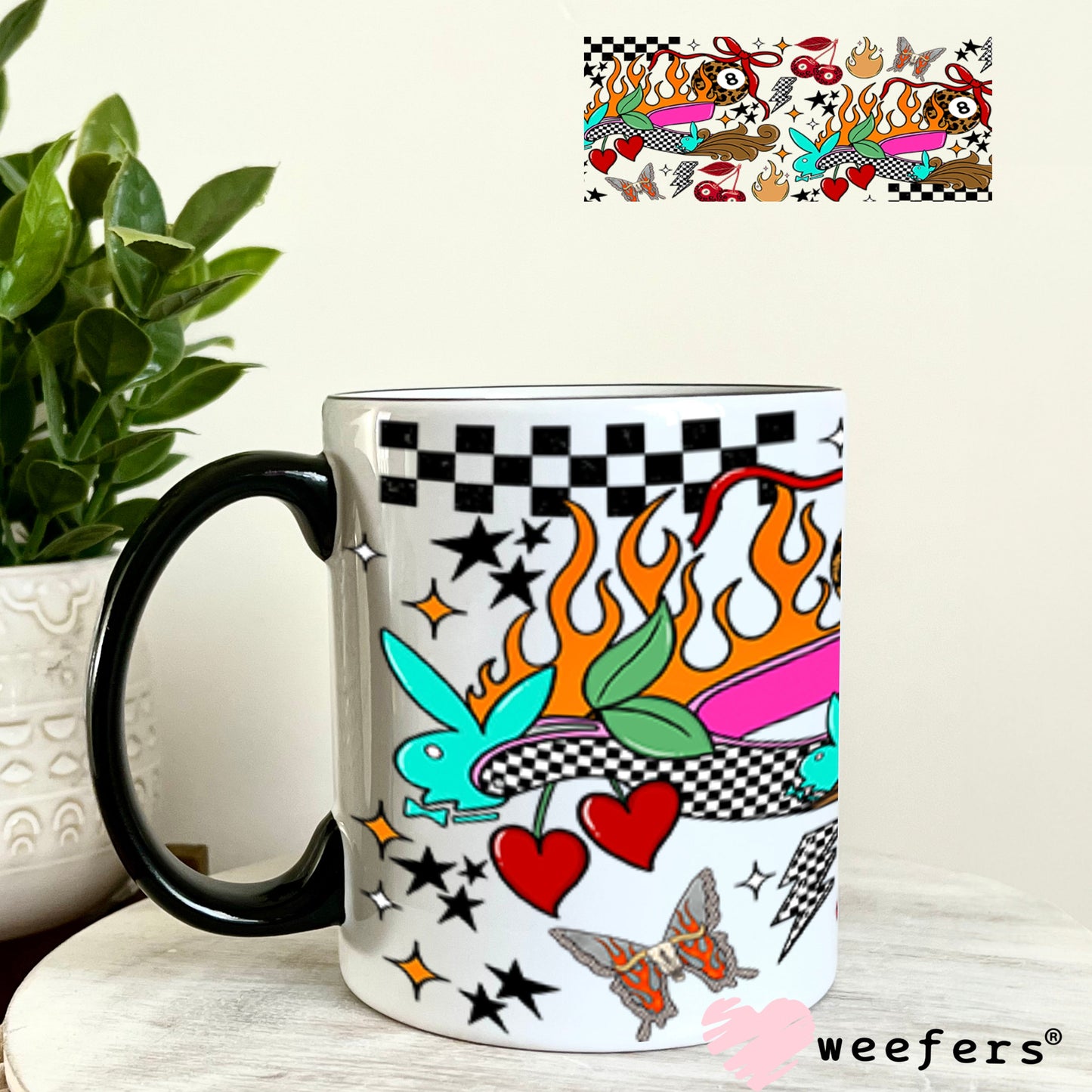 Cowgirl Spurs Leopard Eight Ball UV DTF Cup Wrap - WEEFERS EXCLUSIVE WRAP 11oz Coffee Mug Cup Wrap Weefers