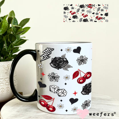 Leopard Red Cherry Eight Ball Sidekick UV DTF Cup Wrap - Exclusive WEEFERS WRAP 11oz Coffee Mug Cup Wrap Weefers