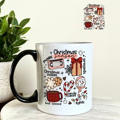 Christmas Favorite Things UV DTF Decal 11oz Coffee Mug Weefers