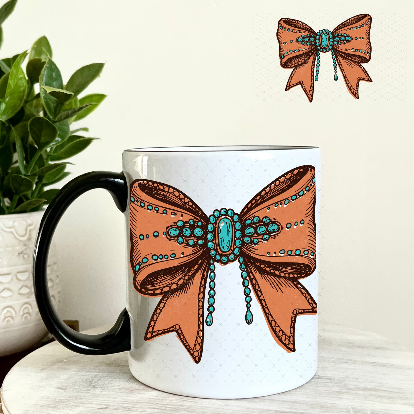 Western Bow UV DTF Decal 11oz Coffee Mug Weefers