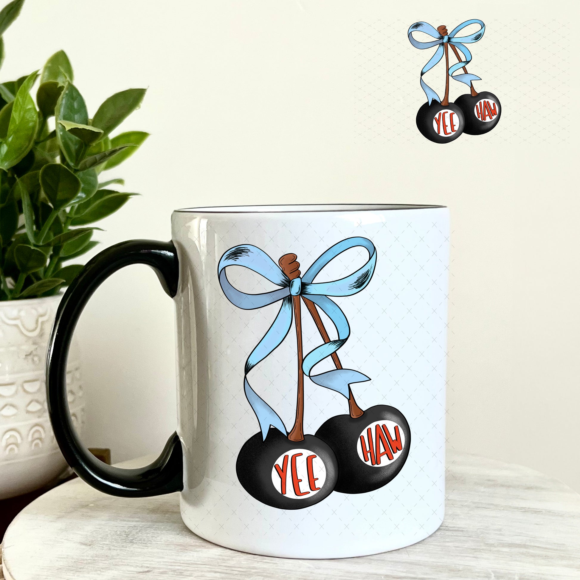 Yee Haw Cherries UV DTF Decal 11oz Coffee Mug Weefers
