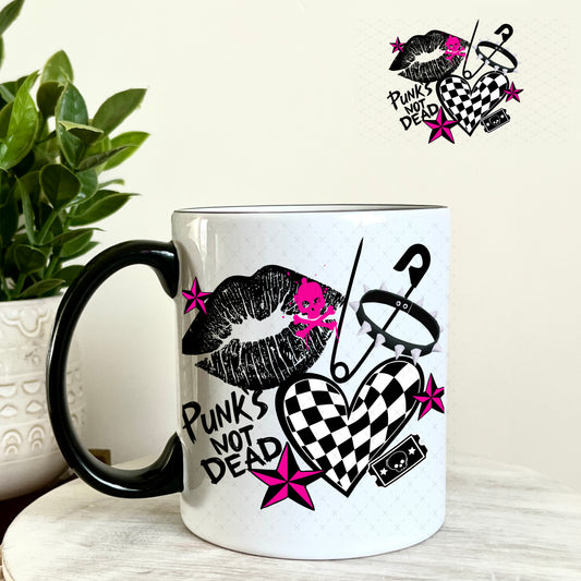 Punk is Not Dead UV DTF Decal 11oz Coffee Mug Weefers