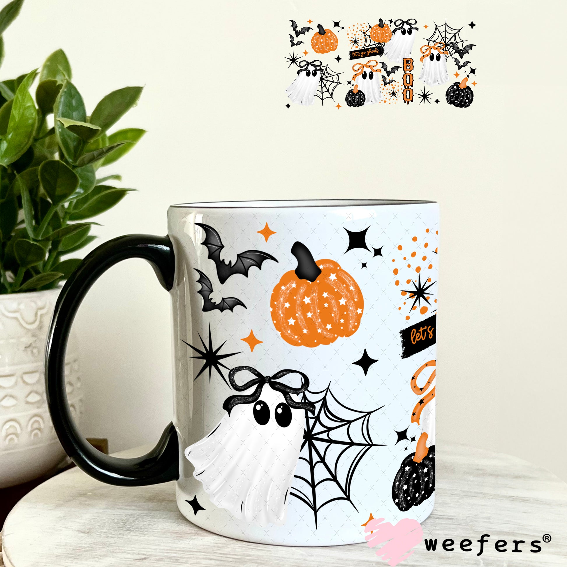 Lets go Ghouls UV DTF Cup Wrap 11oz Coffee Mug Weefers