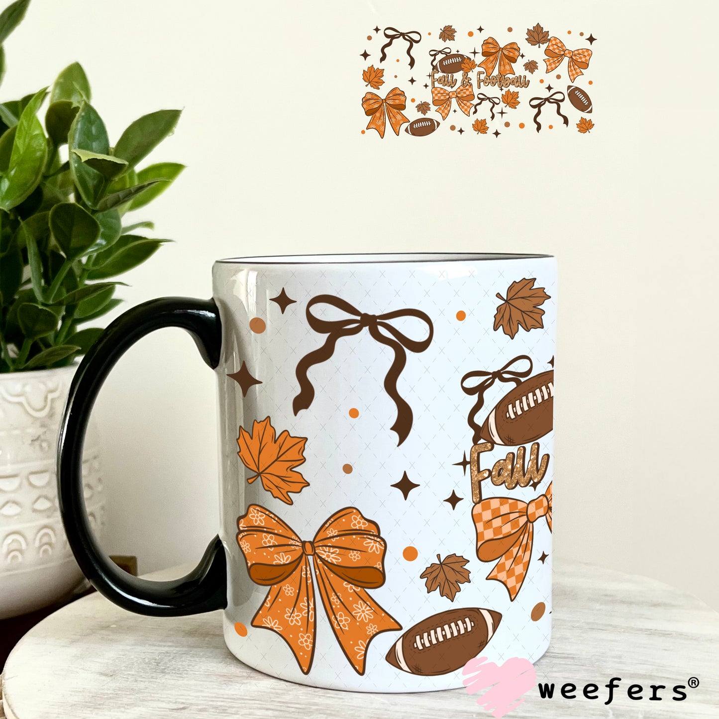 Fall and Football UV DTF Cup Wrap 11oz Coffee Mug Weefers
