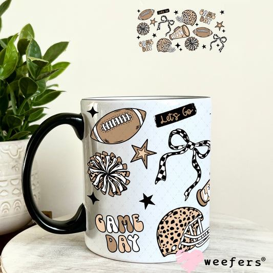 Lets Go Game Day Football Megaphone UV DTF Cup Wrap 11oz Coffee Mug Weefers