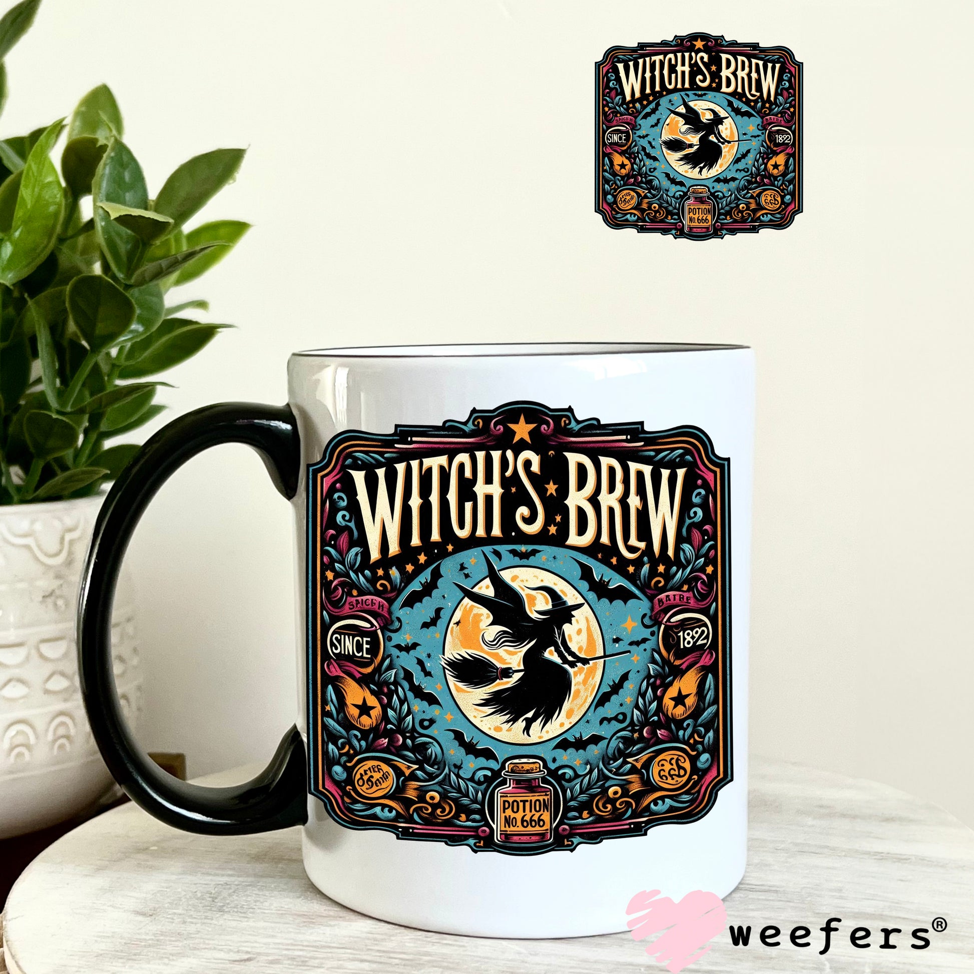 Witch's Brew Broom Halloween UV DTF Decal - Weefers