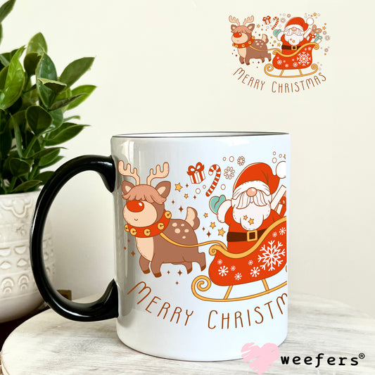 Merry Christmas Santa and Reindeer UV DTF Decal - Weefers