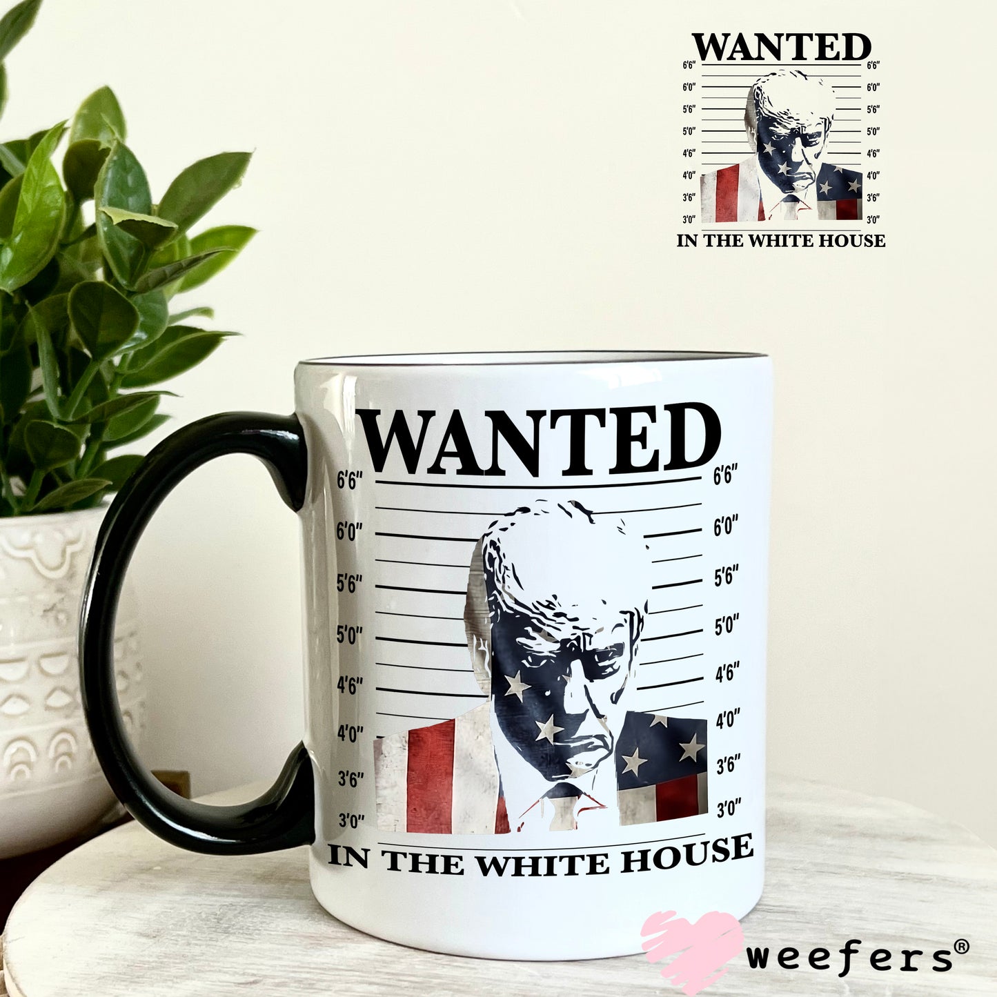 Wanted Trump Mug Shot in the White House UV DTF Decal - Weefers