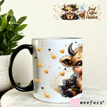 Load image into Gallery viewer, Iced Coffee Addict Bougee Highlander Cow UV DTF Cup Wrap - Weefers
