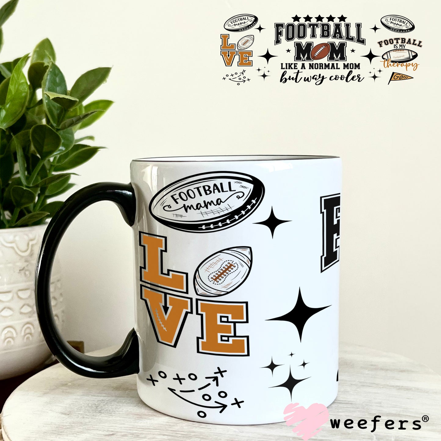 Football Mom Loud and Proud UV DTF Cup Wrap - Weefers