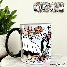 Load image into Gallery viewer, Floral Cat Ghosts UV DTF Cup Wrap - Weefers
