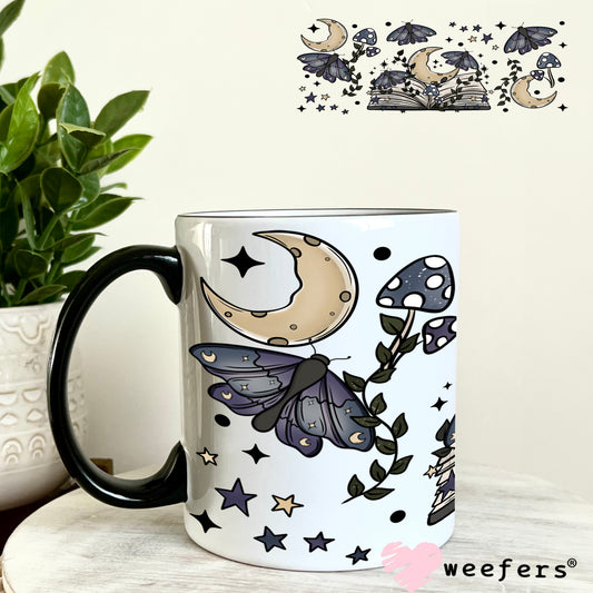 Cottagecore Open Book UV DTF Cup Wrap 11oz Coffee Mug Weefers