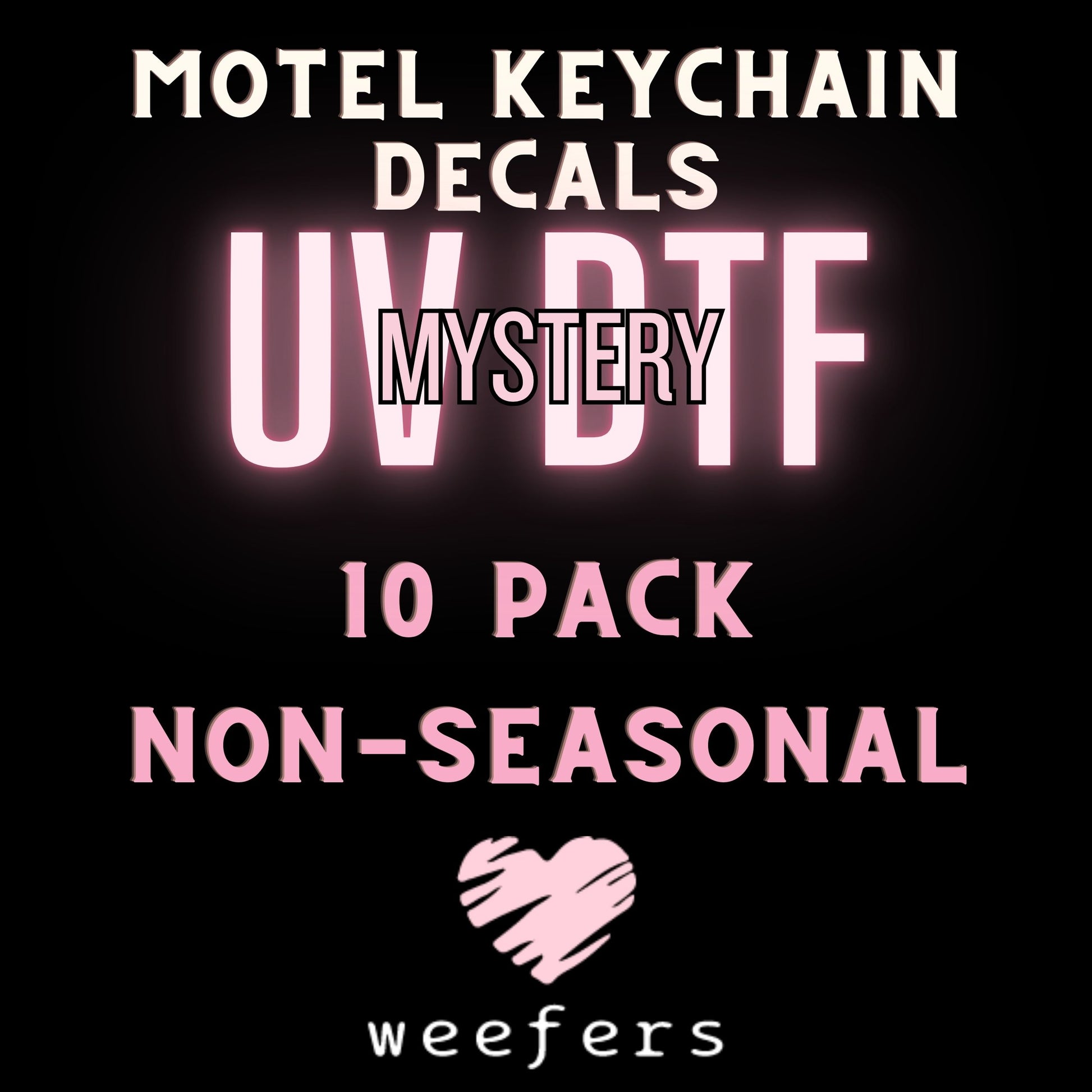 Mystery UV DTF Bundle Motel Keychain Decals