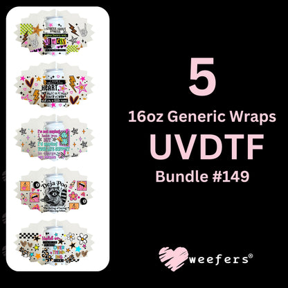 Sassy Funny Ver 1 UV DTF Cup Wrap Bundle 16oz Generic Weefers