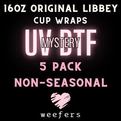 Mystery UV DTF Bundle 16oz Libbey Cup Wraps