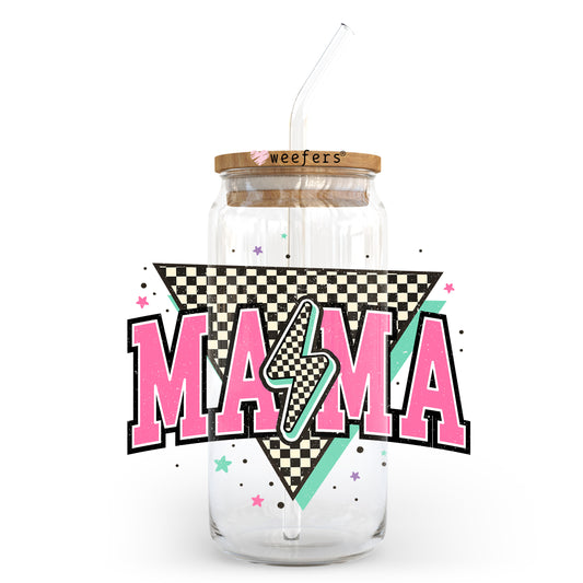 Checkered Mama in Pink 20oz Libbey Glass Can, 34oz Hip Sip, 40oz Tumbler, 24oz Cold Cup UV DTF or Sublimation Decal Transfer - Weefers