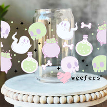 Load image into Gallery viewer, Skulls, Ghosts and Bones Halloween UV DTF Cup Wrap - Weefers
