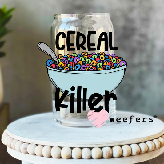 Cereal Killer UV DTF Decal 16oz Libbey Glass Original Size Weefers
